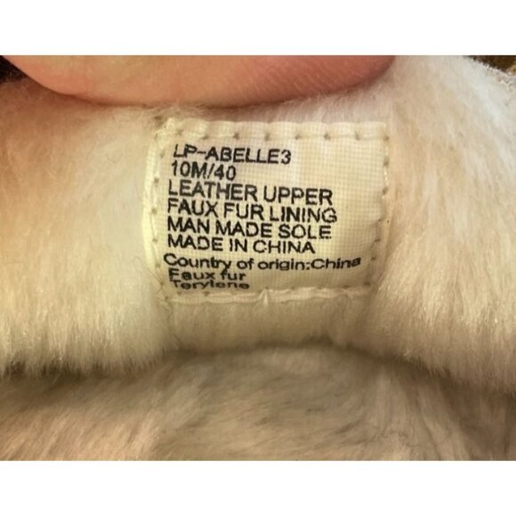 Lucky Brand Womens Fur Lined Beige Suede Moccasins Rubber Sole Size EU 40/US 10 - Picture 10 of 11